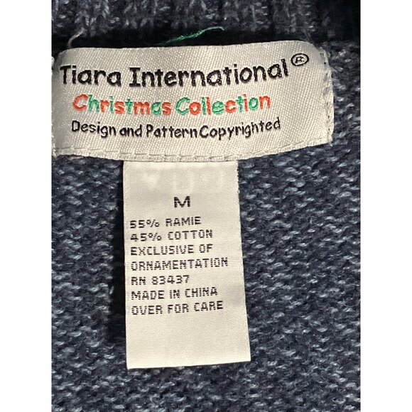 Tiana International Christmas Collection Snowman Zip Sweater M - Picture 12 of 13